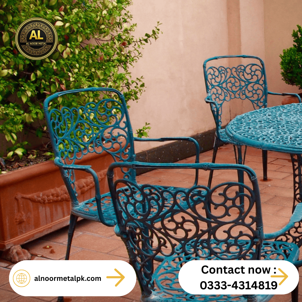 Antique Teal Outdoor Seating Group reviews -Aluminum-Furniture-Pakistan