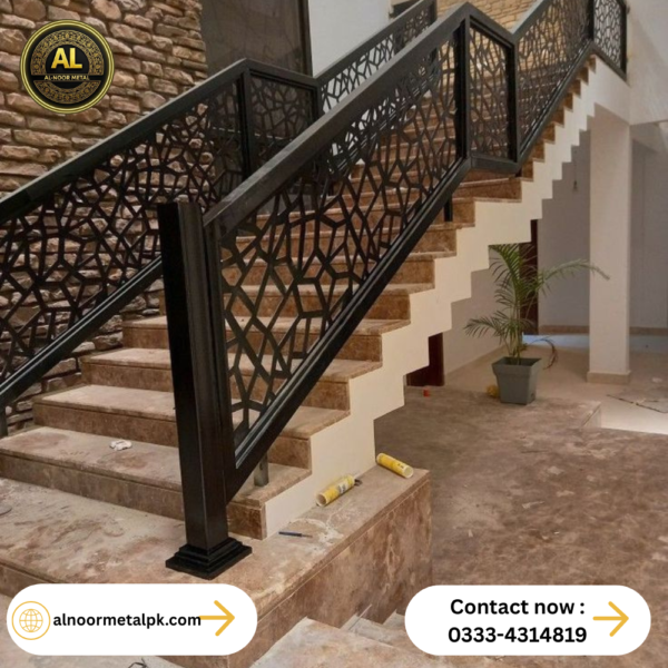 CNC Cutting Railing For Stairs | Custom Leaf Cut Patterns