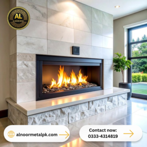 Gas Fireplace with Ceramic Logs